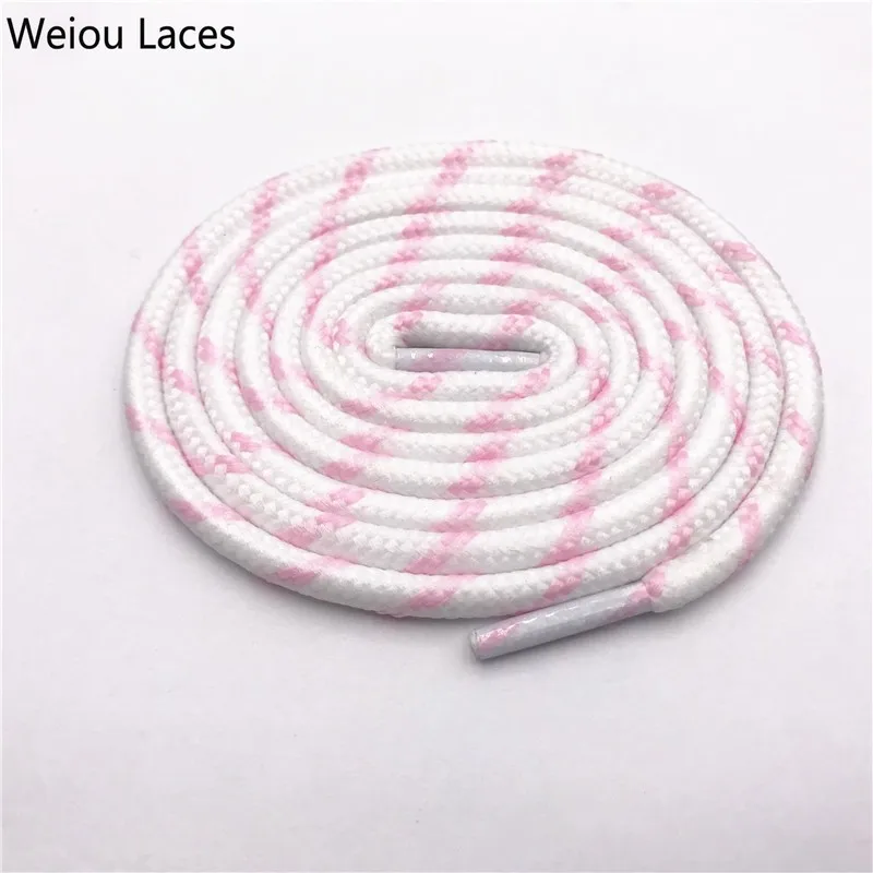 2543 White-Pink Coolstring 0,45 см уличные унисекс повседневные круглые полосатые спортивные шнурки с точками шнурки для Dorky Dad обувь шнурки - Цвет: 2543 White-Pink