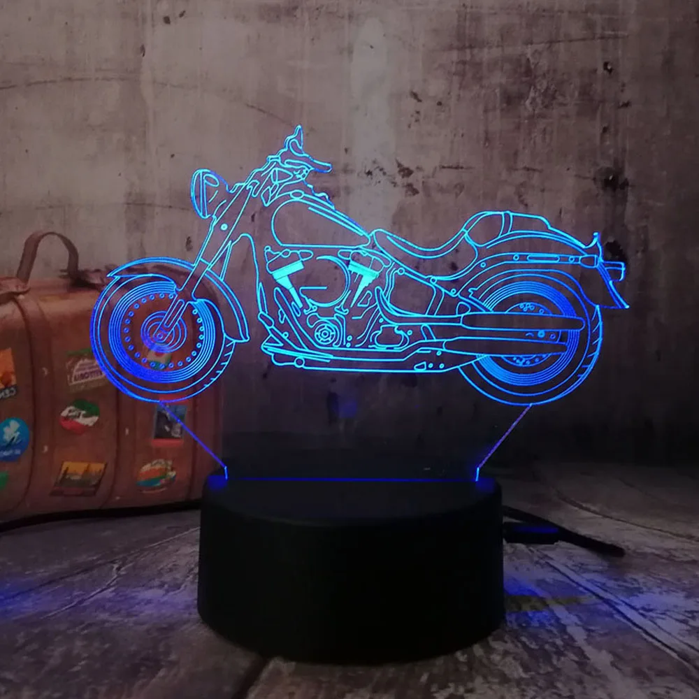 Новая мотоциклетная обувь скутер 3D светодио дный ночные огни RGB 7 цветов USB Touch ДИСТАНЦИОННОГО настольная лампа дома вечерние Декор Дети Рождественский подарок Лава