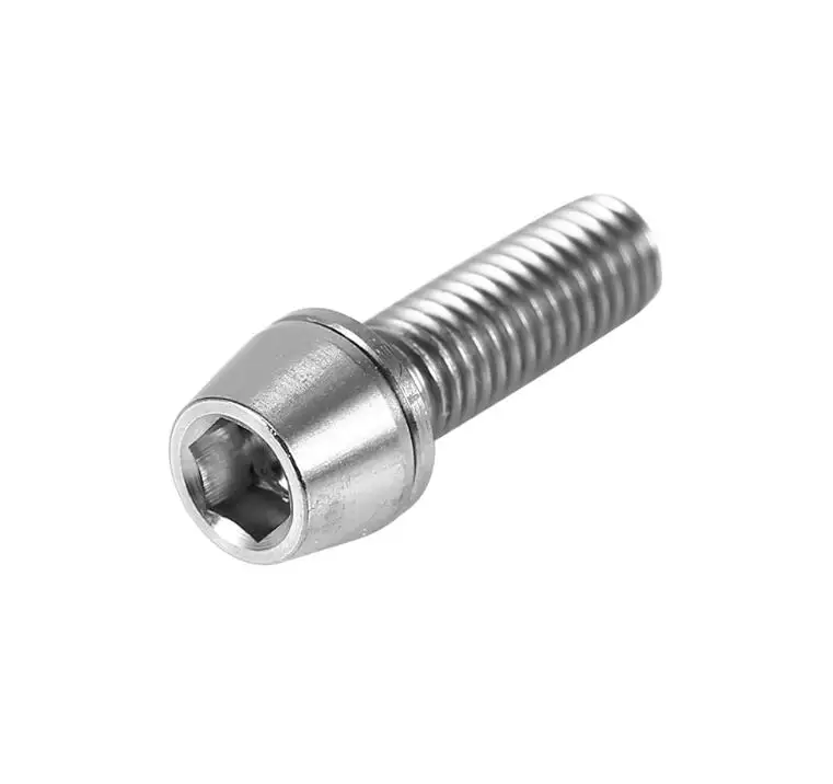 Silver M5x16mm велосипед из титанового сплава титановая головка болт конус с шайбой для горного велосипеда Золотой, красочный, черный, серебристый - Цвет: Silver