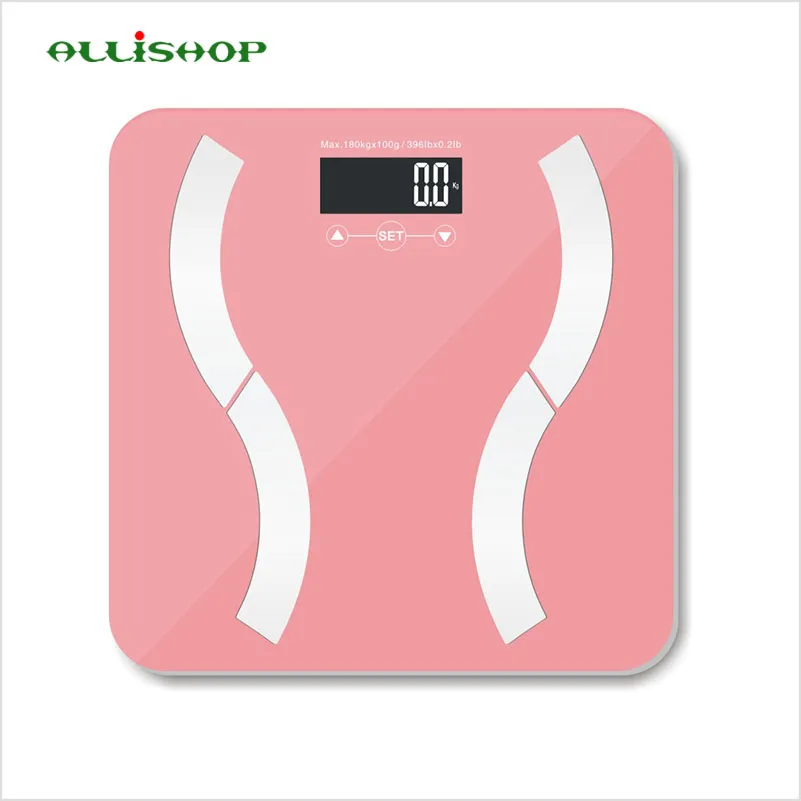 ALLiSHOP умный весы напольные бытовые светодиоды Жир и содержание воды электронные