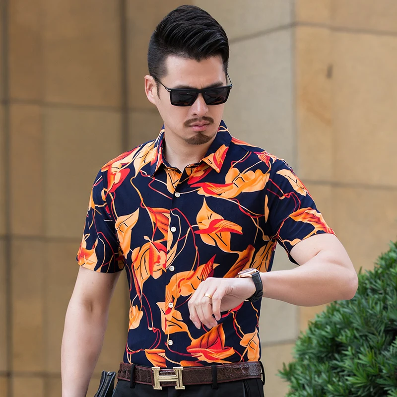 Лидер продаж 2018 мужская летняя одежда с цветочным принтом пикантные мужские