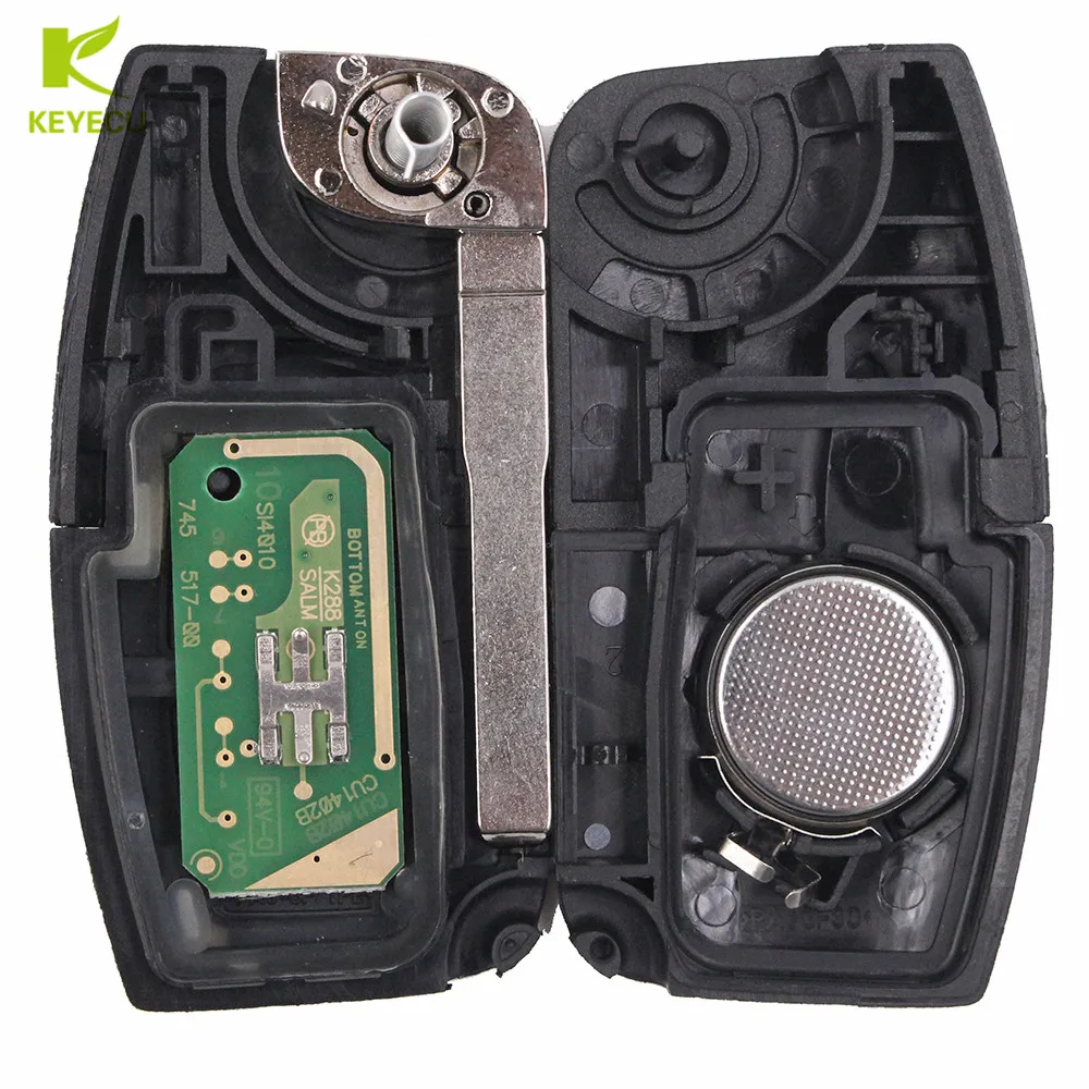 KEYECU Uncut 433 МГц 4D63 4D60 Автомобильный Дистанционный ключ для Ford Fusion Focus Mondeo Fiesta Galaxy HU101