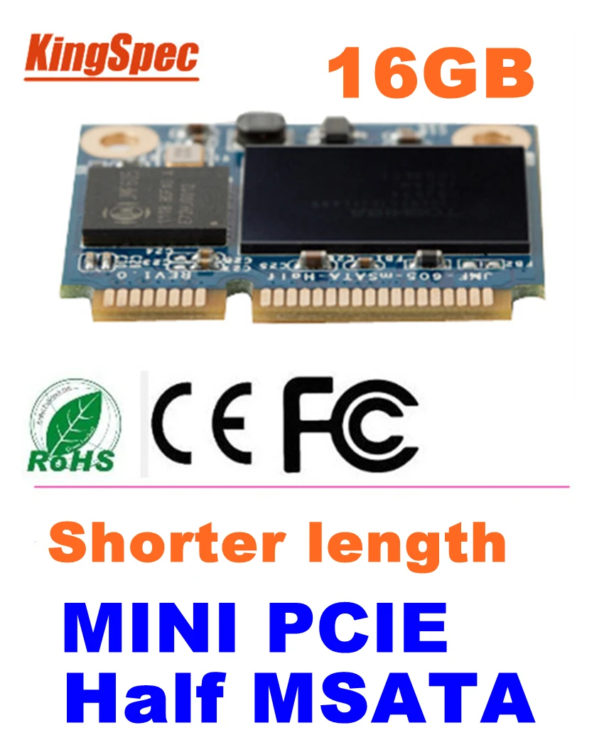 L Kingspec МИНИ PCIE Половинной ВЫСОТЫ mSATA SATA III II SSD Модуль MLC 16 ГБ Для Планшетных ПК