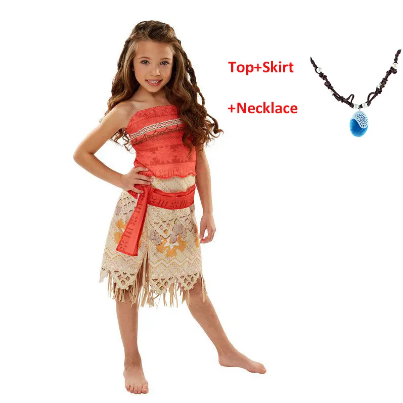 Moana Set-1 PaMaBa Kids Moana/приключенческий костюм; платье для девочек; летняя одежда; комплект одежды принцессы Vaiana; детское платье для костюмированной вечеринки на день рождения - Цвет: Moana Set-1