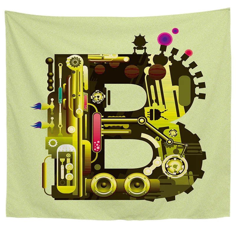 Zeegle Funny Letter Pattern Printed Tapestry on the Wall Microfiber Polyester Hanging Art | Дом и сад