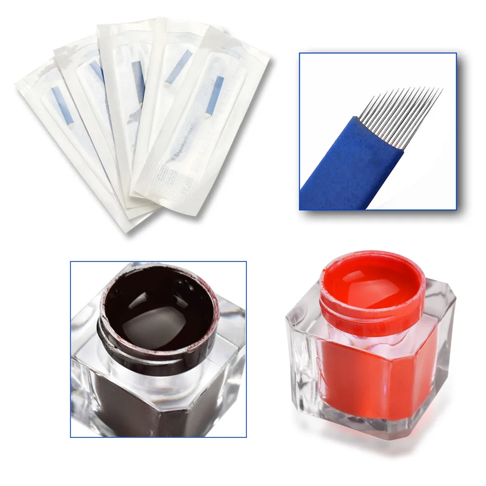 Тренировка кожи бровей Комплект для микроблейдинга Тату набор игл