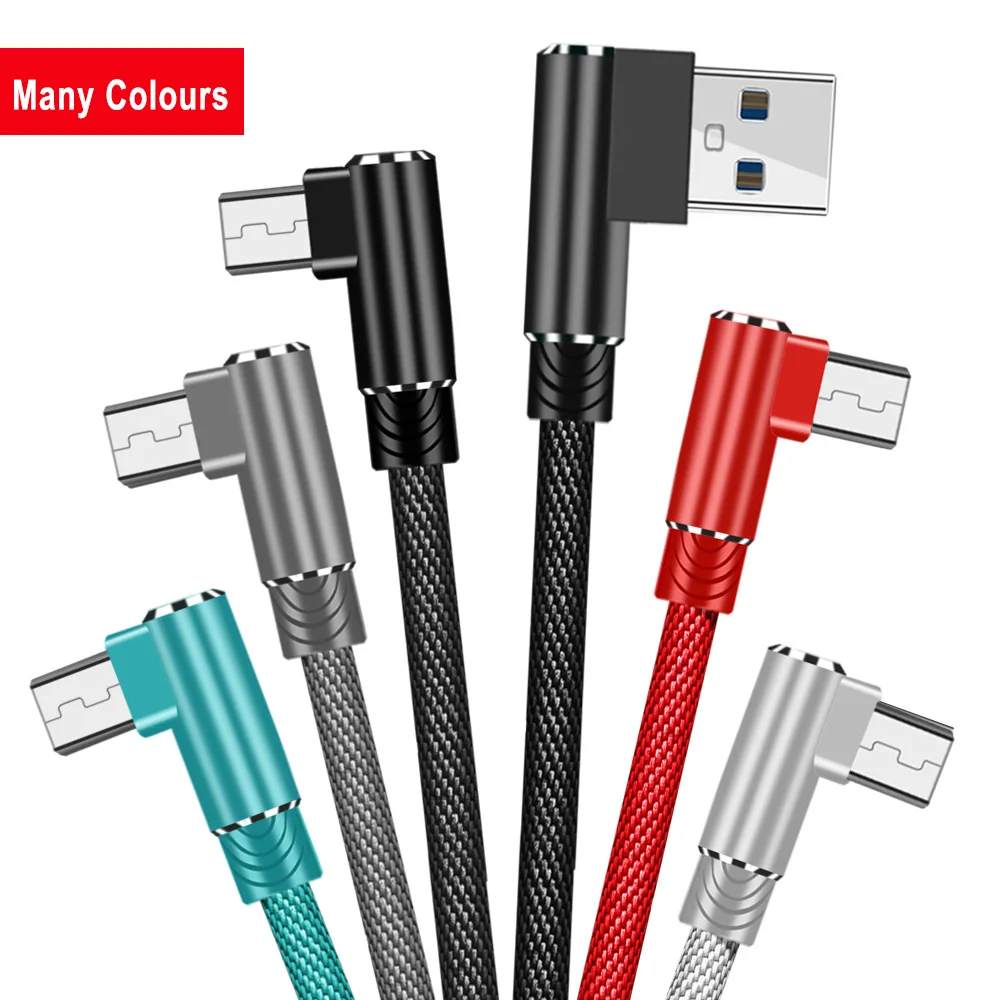 Кабель Micro USB Suhach 3 м шнур для быстрой зарядки 90 градусов нейлоновый плетеный