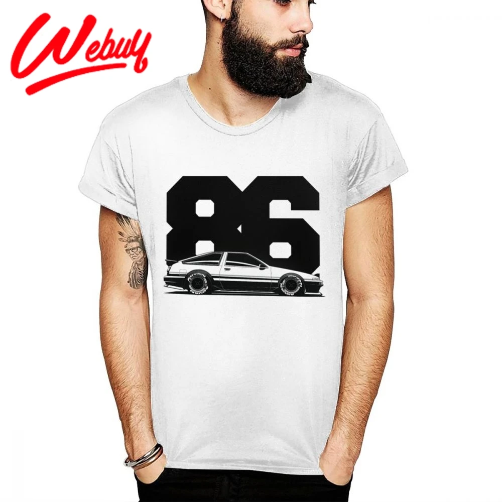 Футболка Crewneck AE86 с рисунком автомобиля японское аниме мультяшная футболка