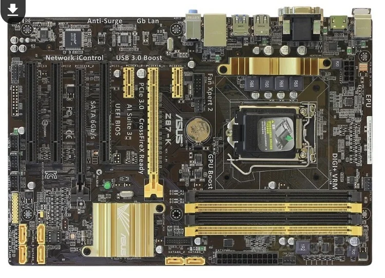 Б/у для Asus оригинальная настольная материнская плата Z87 Socket LGA 1150 i7 i5 i3 DDR3 32G SATA3 USB3.0