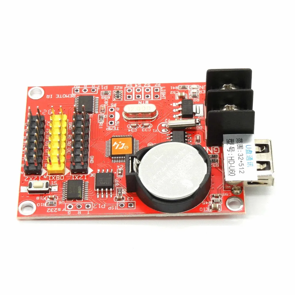 

HD-U60 USB Led Control Card U-disk Led Screen Controller 512*32 Pixels Wireless For P10 Scrolling Message Display Sign Board