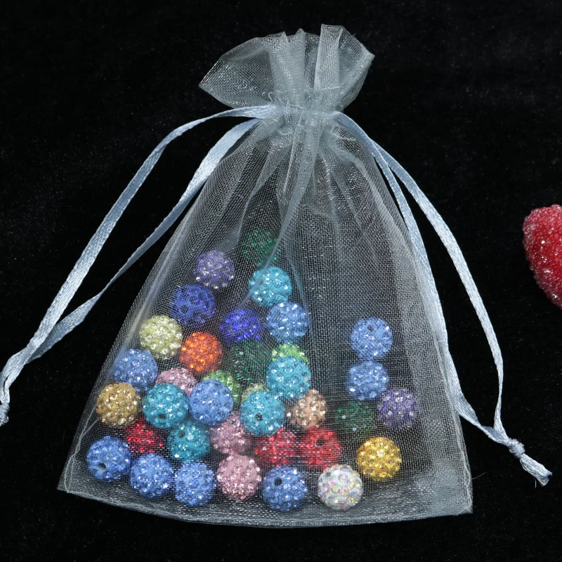 100 шт./лот 5x7 см серые сумки из органзы тюлевые мини мешочки для ювелирных изделий