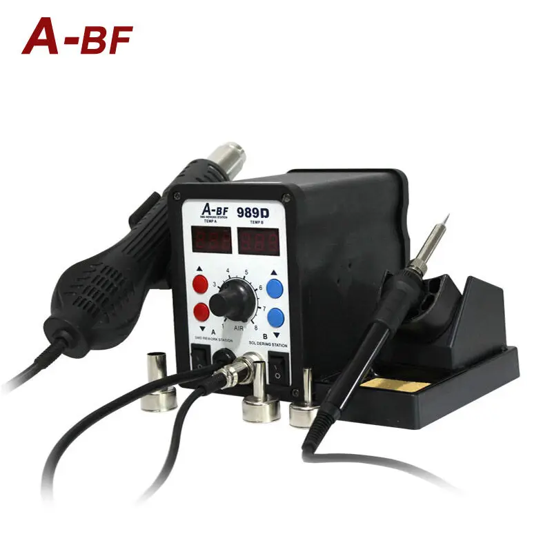 ABF 8502D паяльная станция горячего воздуха 2 в 1 пайка двойной цифровой дисплей с ремонтными инструментами(1323 ядер) тип насоса