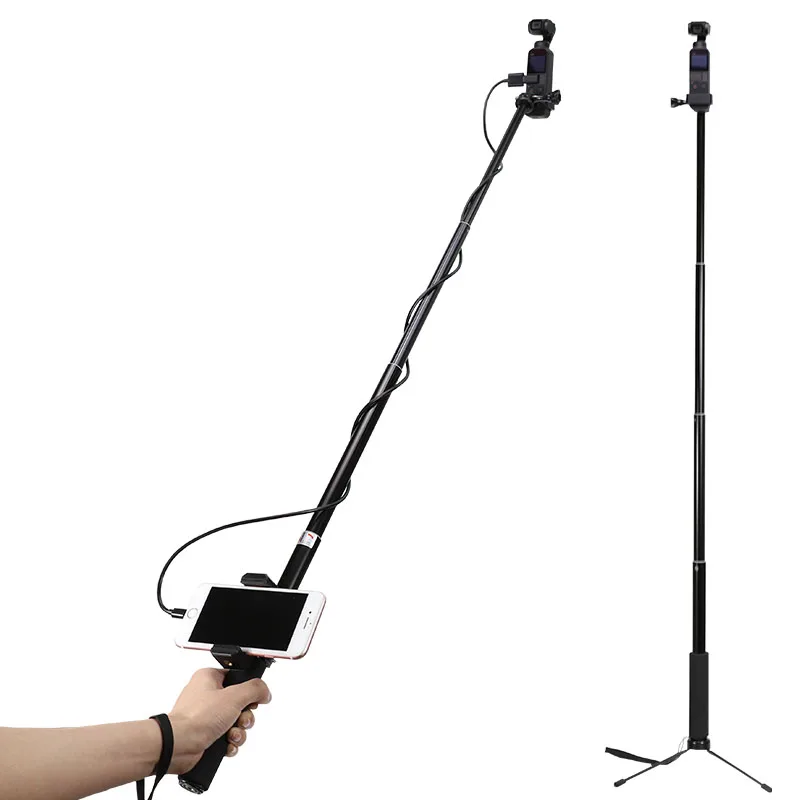 Селфи палка штатив набор для DJI OSMO Карманный ручной карданный трос для тип-c IOS Android телефон клип модуль расширение полюса