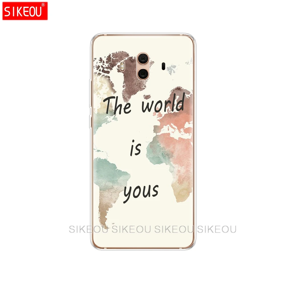 Силиконовый чехол для телефона Huawei mate 7 8 9 10 pro LITE World Map Travel Plans|Бамперы| |