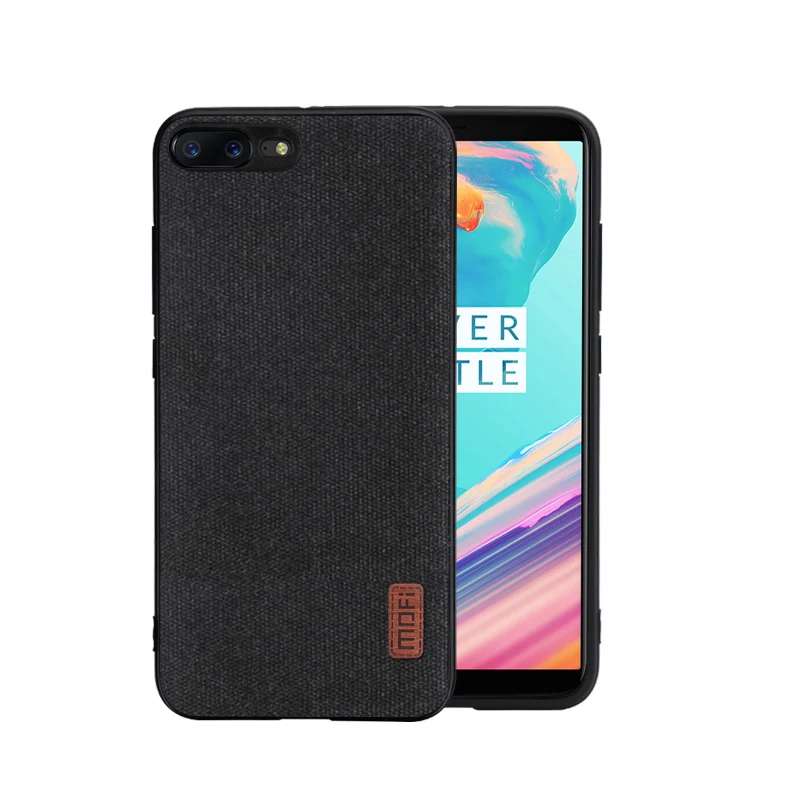 black Чехол для oneplus 5, чехол MOFI One Plus 5, задний Чехол OP5, чехол с мягкими силиконовыми краями для 1+ 5, полный Чехол, ткань, текстиль, деловой чехол 6,01 - Цвет: black