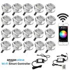 20 шт.лот 30 мм RGB Сменные цвета 12 В Светодиодная панель лестничные ступенчатые направляющие освещения патио Wi-Fi контроллер диммер таймер для Alexa Google Home