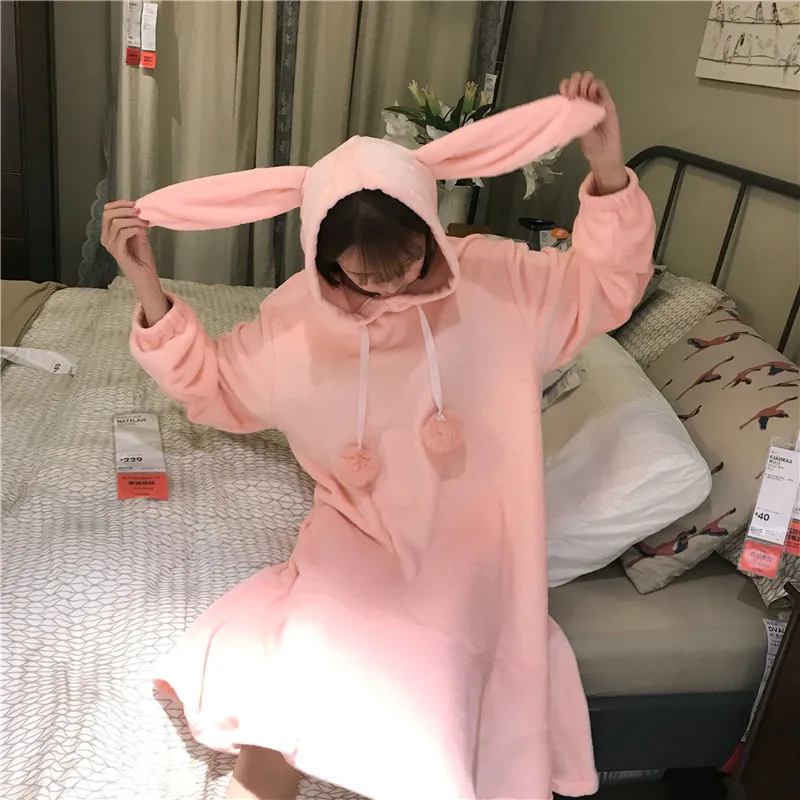 Новинка 2018 милое платье осенне зимнее женское японское свободное домашнее с