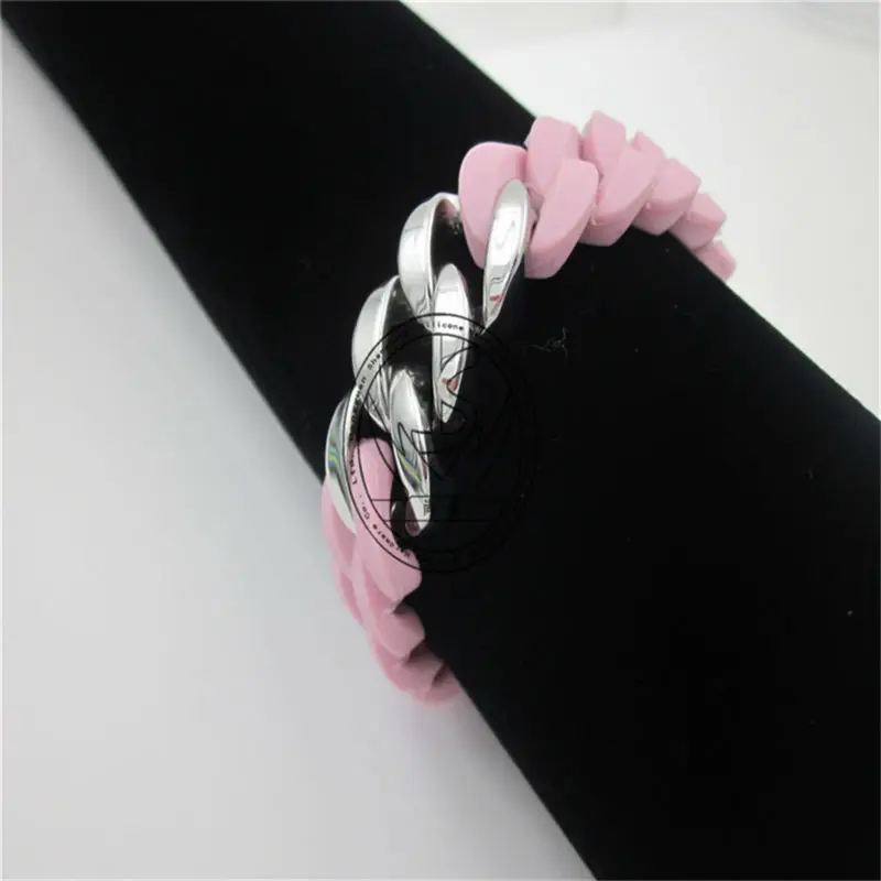 

DHL Free shipping stainless silicone bracelet womens fashionable joker ions Power Bands Energy silicone Bracelets