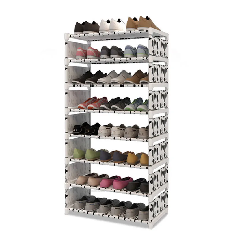 Модная 9 слойная многофункциональная стойка для обуви Нетканая ткань железный