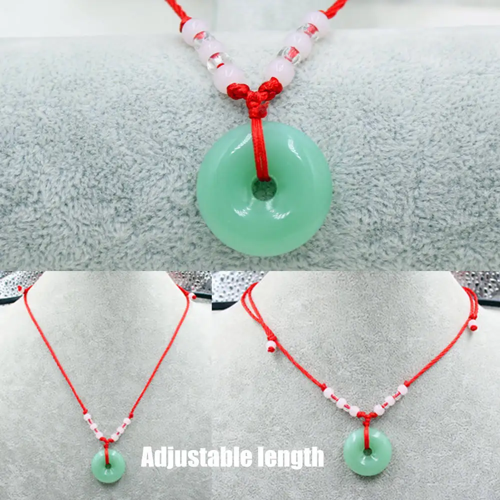 Унисекс подвес ожерелье Jadeite Lotus Amulet Подвеска пончик Диск драгоценный камень