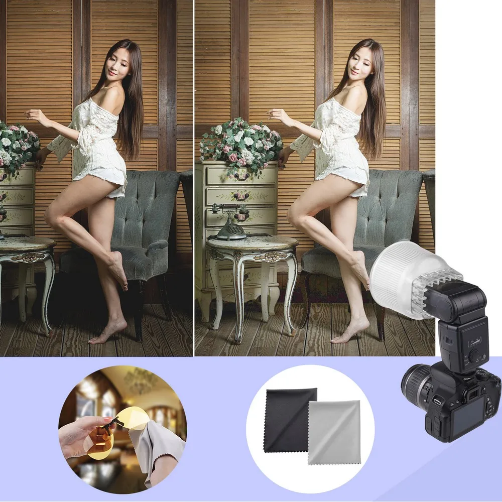 Купольный рассеиватель для вспышки Travor CANON 420EX 430EX SONY F36AM с 2 салфетками из