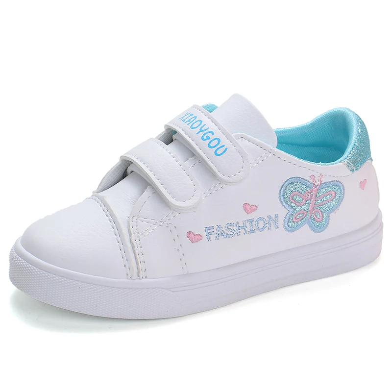 

Spring & Autumn Girls White Shoes Breathable Princess Sneakers Sports Casual For Kids Size 25-36