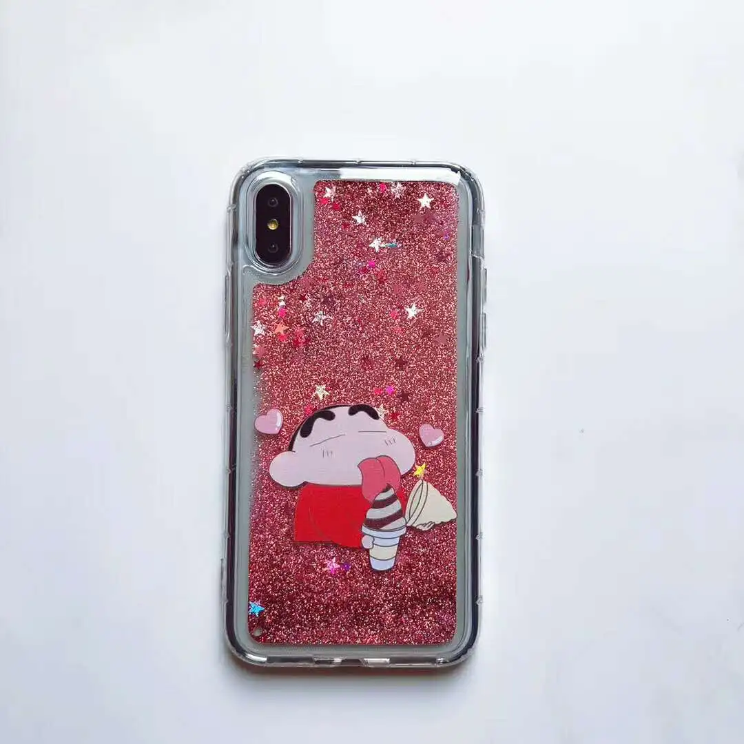Япония милый мультфильм карандаш Shinchan лед жидкий крем Quicksale чехол для iPhone XR XS MAX X 6