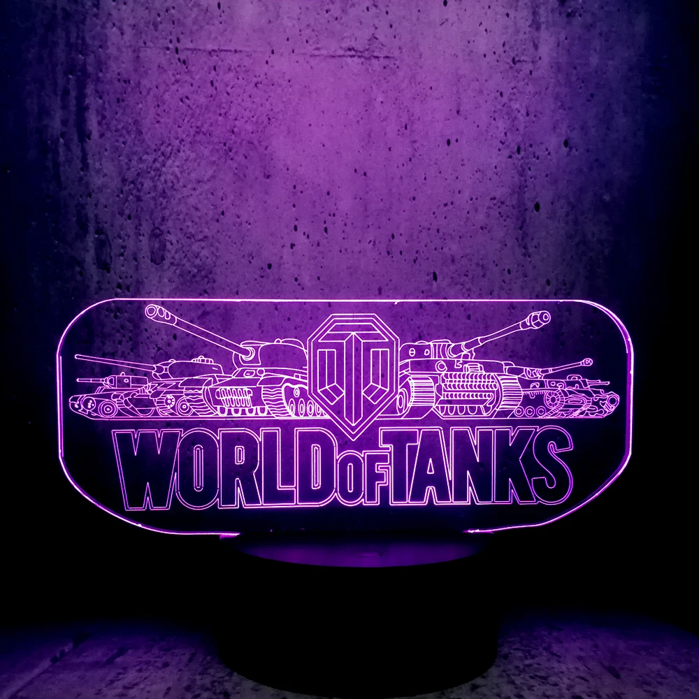 Ночной светильник с иллюзией World of Tank 3D светодиодный Лидер продаж хороший подарок