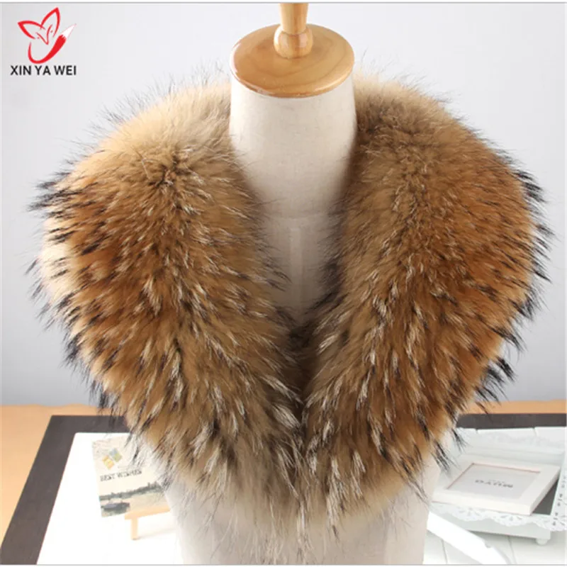2017 Hot Selling Women Fashion Genuine Natural Raccoon Fur Collar Warmer Scarf 100cm Shawl Free Shipping |