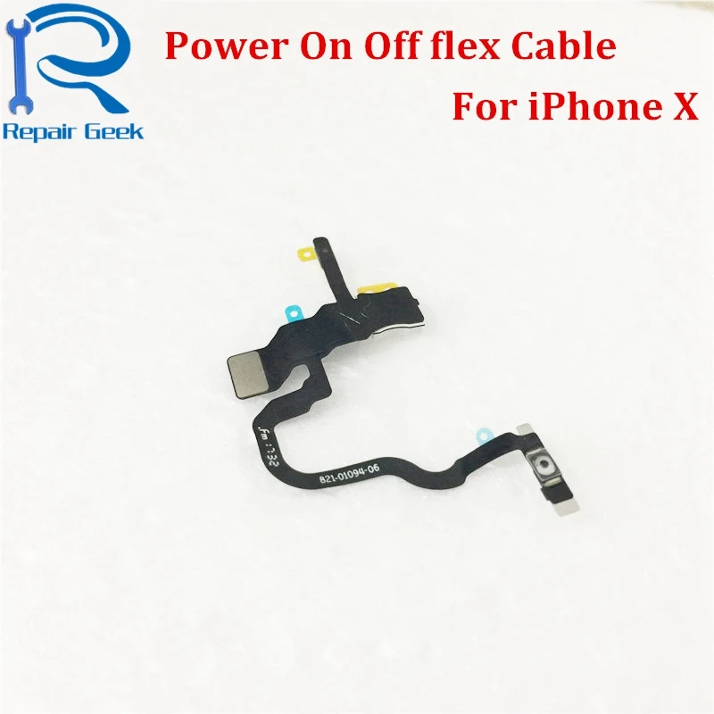 

1pcs New Top Quality Power Button For iPhone X Power On/Off Switch Control Flex Ribbon Cable Replacement Repair Parts For IX IPX