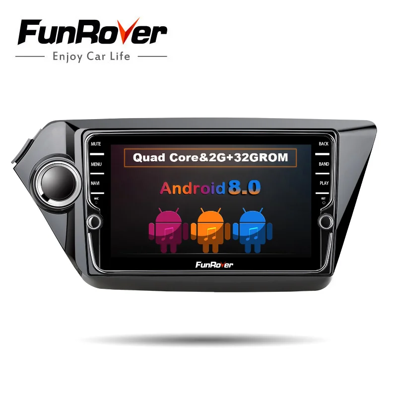 Автомобильный dvd-плеер Funrover " ips Android8.0 для KIA RIO K2 2011- gps навигация автомобильный стерео Мультимедийный Плеер с BT wifi RDS