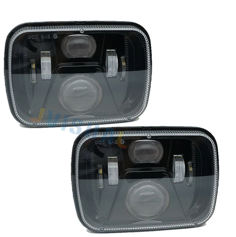 2 шт. фары для джипа YJ XJ Cherokee GMC 5x7 &quotпрямоугольный светодиодный фар 6x7 квадратный