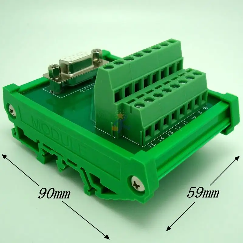 DB15 VGA Женский D-SUB 15-контактный порт сигналы Breakout PCB плата винтовой клеммный