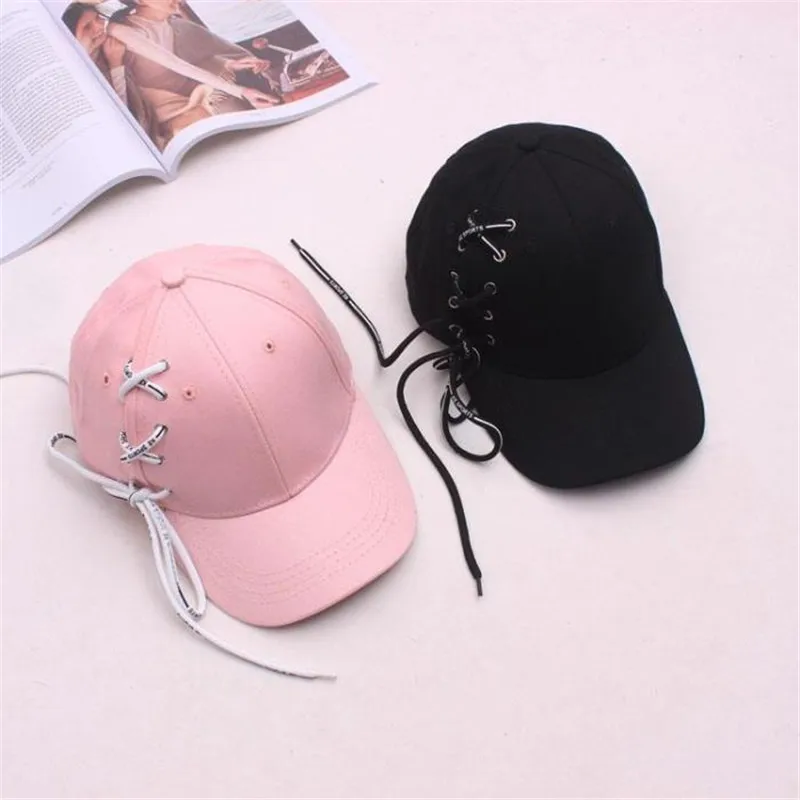 

Fashion 2017 new style shoelace Hats adjustable Baseball cap unipue style unisex
