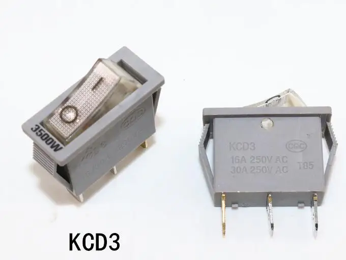 16A/30A 250В 3500 Вт электрическая сковорода части KCD3 переключатель с лампой серебряный