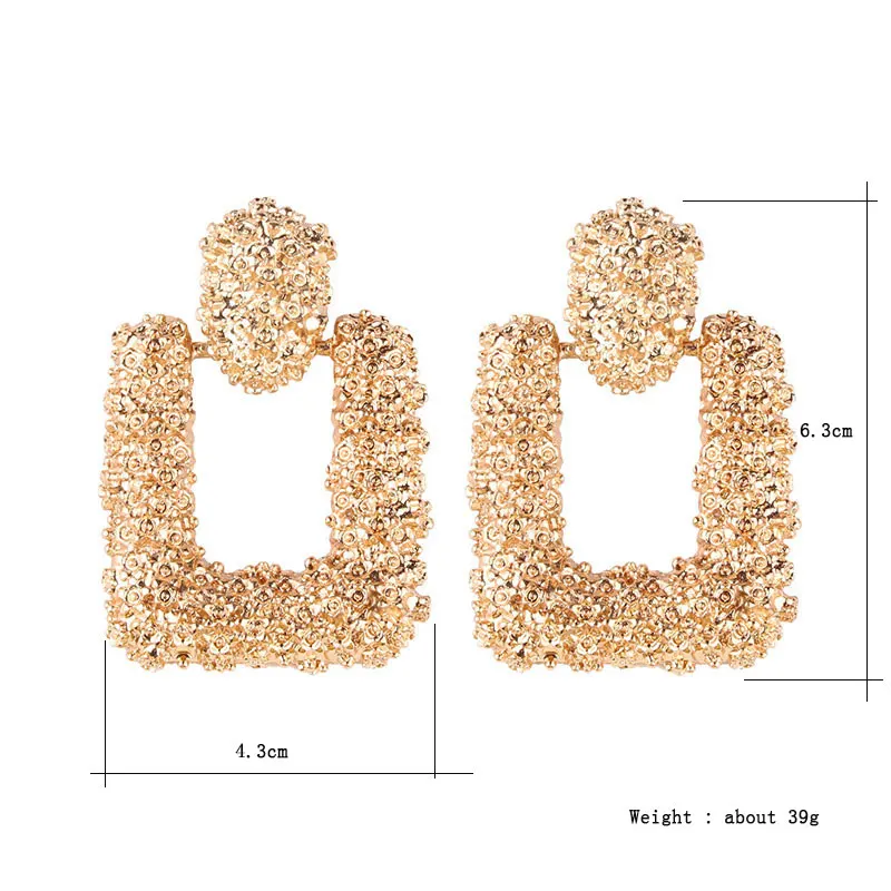 E534-KC Gold Модные массивные серьги, большие геометрические серьги для женщин, Висячие серьги, серьги в форме капли, современное ювелирное изделие - Окраска металла: E534-KC Gold