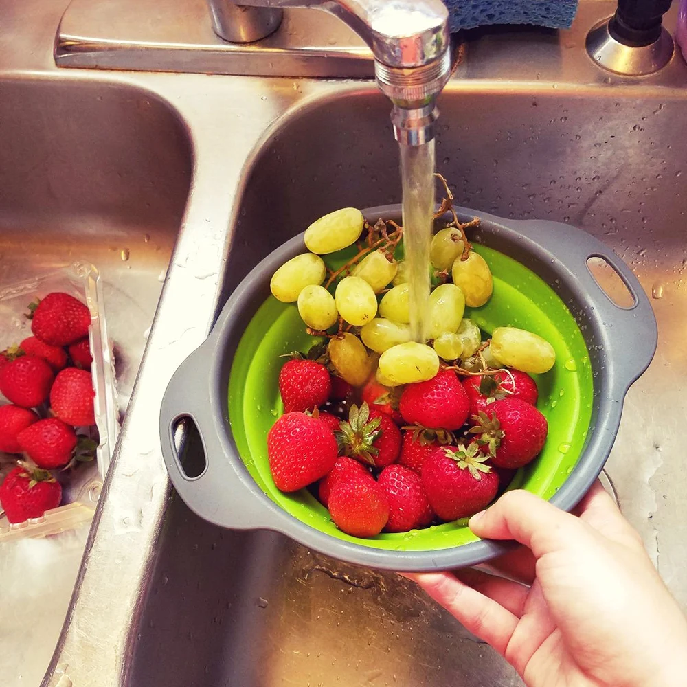 2 шт. силиконовые кухонные ситечки для фруктов и овощей|collapsible colander|colander setkitchen