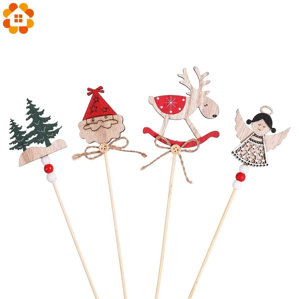3 шт./компл. Санта-Клаус Рождественская елка деревянные топперы для торта с