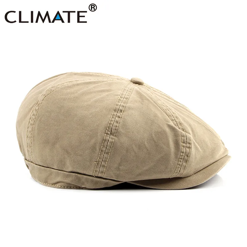 CLIMATE Plus Size Blank Newsboy Caps Men Extra Large Casual Berets Cool Solid Hat Flat Cap Beret Vintage Hat for Men - Цвет: Khaki