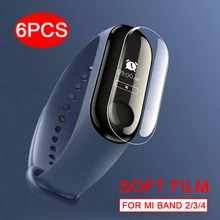 6 шт полная защитная пленка для Xiaomi mi Band 4 3 2 Xio mi band2 band3 band4 M4 M3 M2 мягкая защита экрана не закаленное стекло