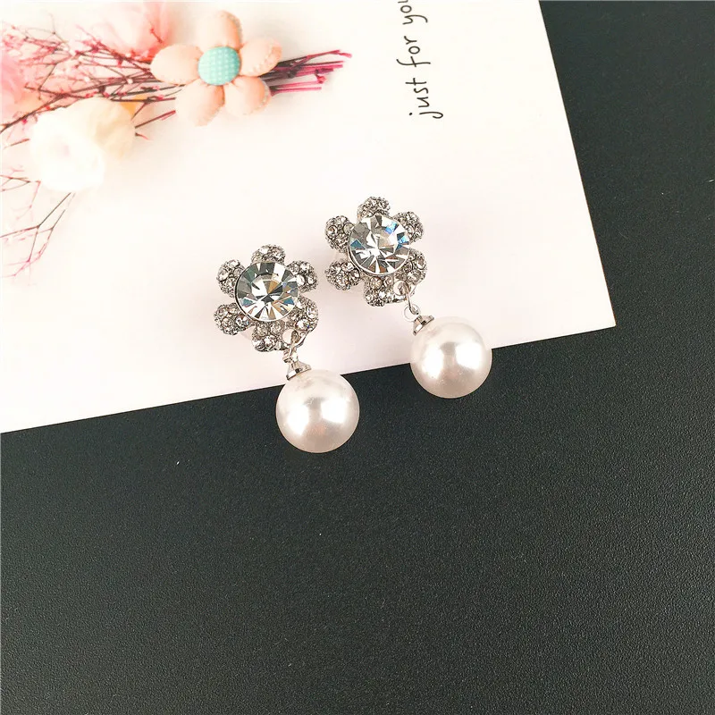 Top Sale Big Round Pearl Pendant Sunflower Mujer Boho moda Drop Earrings Fashion jewelry bohemian brincos For Women Femme 2018 | Украшения
