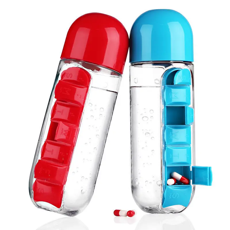 My Water Bottle Спорт комбинированный ежедневный контейнер для таблеток Органайзер