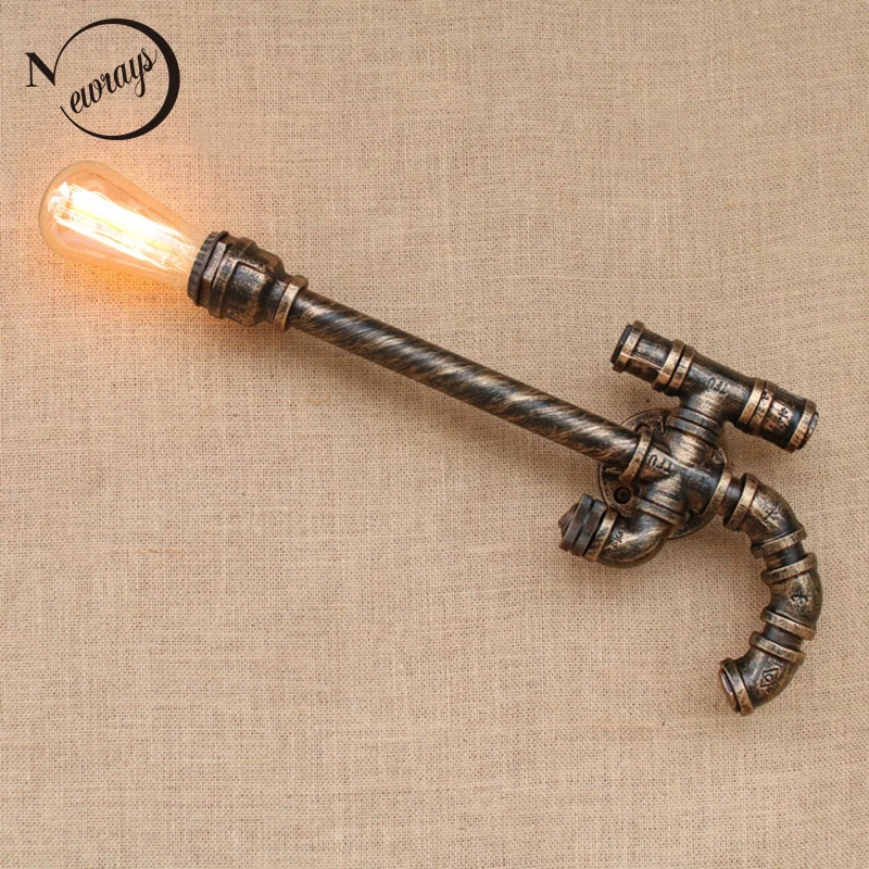 Чердак в стиле индастриал железная водопроводная ретро лампа Настенные