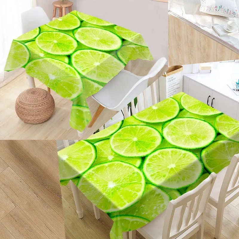 Лимон покрытие стола печать Водонепроницаемый скатерть более Размеры скатерти