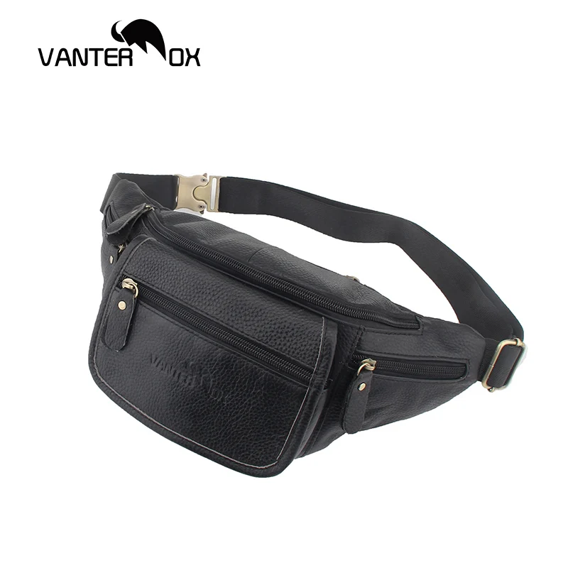 VANTER OX модные поясные сумки новые винтажные Однотонные Рюкзак с цепочками черные
