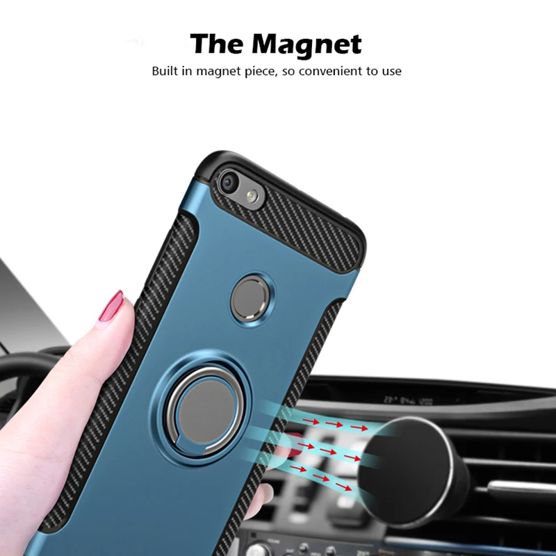 Case for XiaoMi Mi A2 Lite A1 8 SE 6 6X RedMi S2 Note 5 Pro 5A Prime 4 4X 4A 6A Plus Global Version Car Holder Ring Cases |