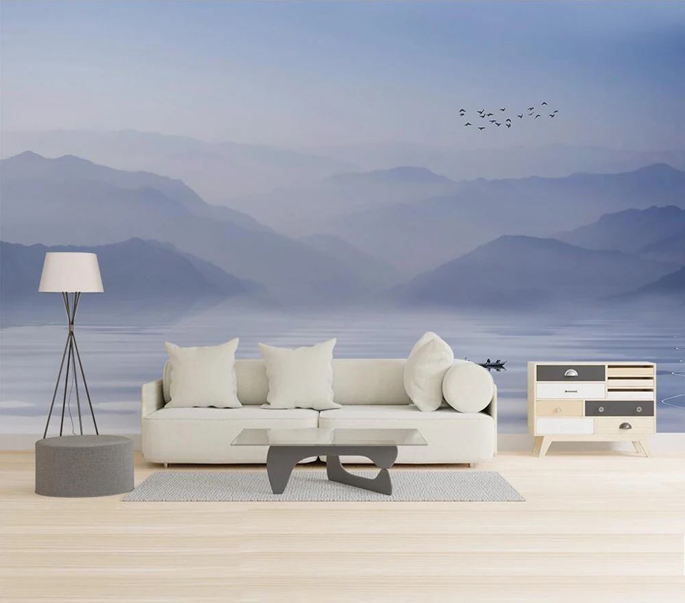Custom wallpaper Artistic conception ink landscape painting background wall | Обустройство дома