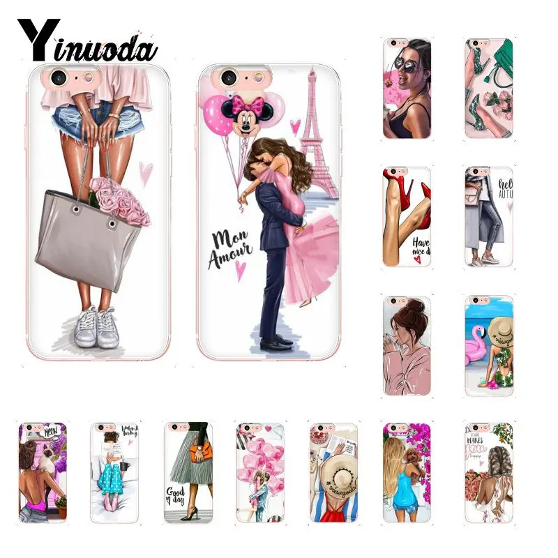 Yinuoda модный силиконовый прозрачный чехол для iPhone 8 7 6 6S Plus X XS MAX 5 5S SE XR