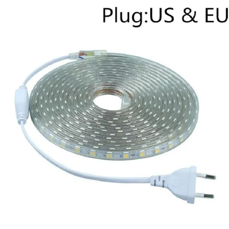 SMD2835 AC220V Светодиодная лента Белая наружная водонепроницаемая светодиодная 220 В 5