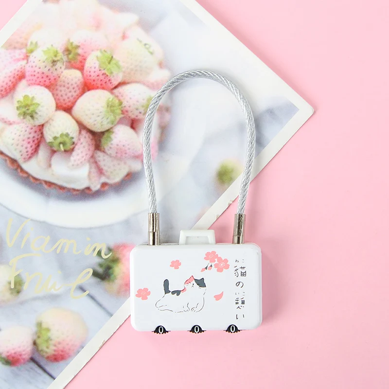 kitty white Мини мультфильм замки молния сумка Рюкзак Сумочка ящик ключ для шкафа замок с ключом замок для багажа - Цвет: kitty white
